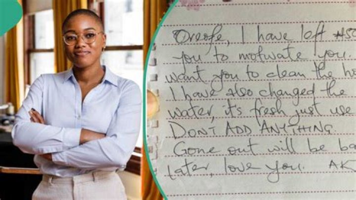 "Clean the House": Nigerian Lady Shares Photo of Handwritten Note Her Dad Left For Her Baby Brother