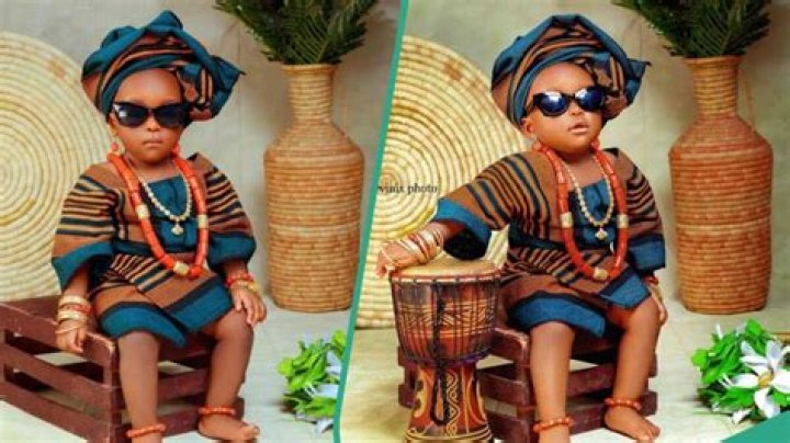 Little Girl Adorns Aso-Oke for 1st Birthday, Looks Gorgeous, Netizens React: "Iyalode of Ebute Meta"