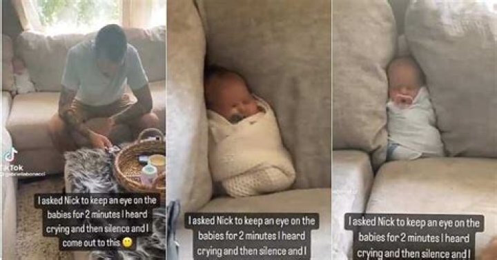 Mum Asks Husband to Babysit their Twin Babies, Video Keeps People in Stitches as Dad Tucks Twins into Couch