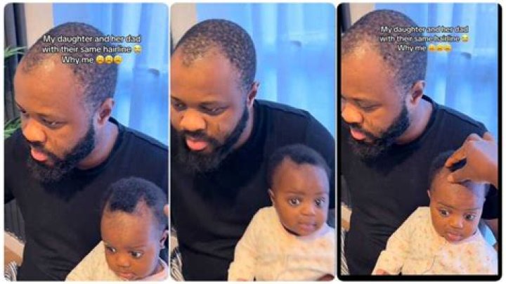 "No DNA Needed": Father and Daughter Have the Same Receding Hairline, Video Emerges
