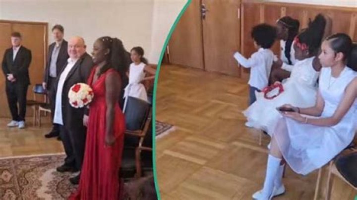 Single Black Mum of 4 Children Weds Oyinbo Lover, Video Goes Viral Online