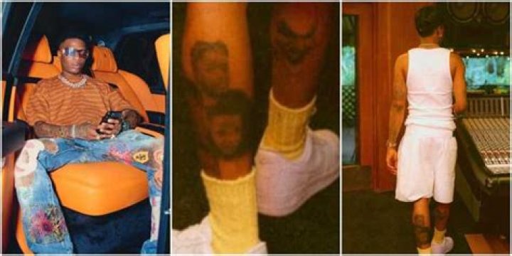 “Such a Loving Father”: Afrobeats Star Wizkid Warms Hearts As He Tattoos Faces of His 4 Children on His Legs